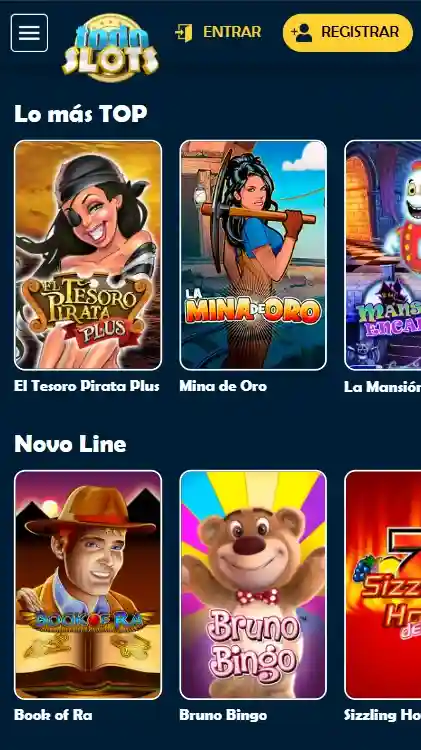 Formulario de registro en app Todo Slots